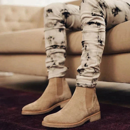 Herren-Chelsea-Boots aus Veloursleder mit elastischen Einsätzen, Anziehlasche und gepolsterter Innensohle, Ansicht 9