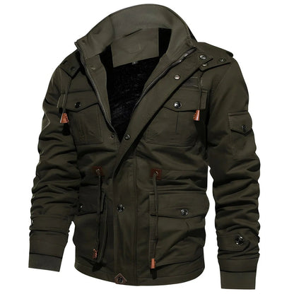 Herren-Feldjacke mit Plüschfutter, Pattentaschen, Ärmeltasche und Taillenzug, Ansicht 6