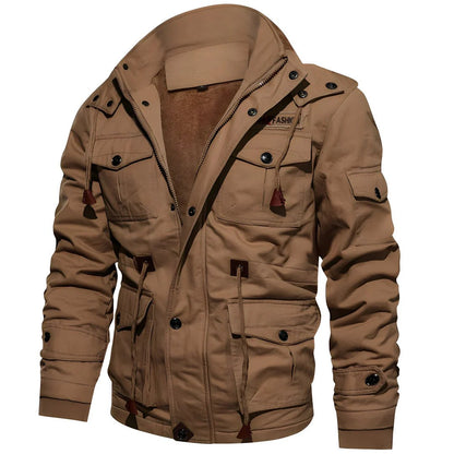 Herren-Feldjacke mit Plüschfutter, Pattentaschen, Ärmeltasche und Taillenzug, Ansicht 8