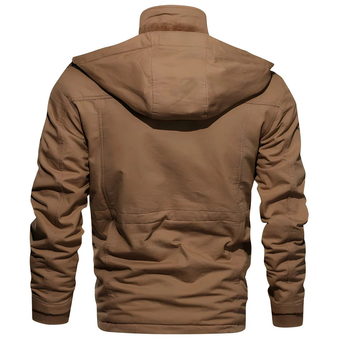 Herren-Feldjacke mit Plüschfutter, Pattentaschen, Ärmeltasche und Taillenzug, Ansicht 9