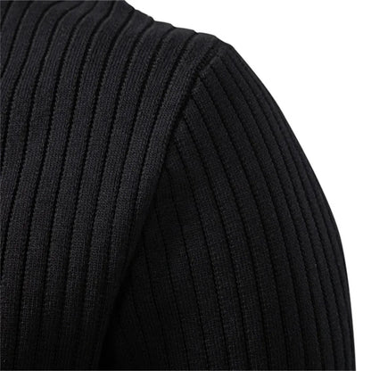 Herren-Henley-Pullover aus Rippstrick mit Rundhals und Knopfleiste in körpernaher Passform, Ansicht 9