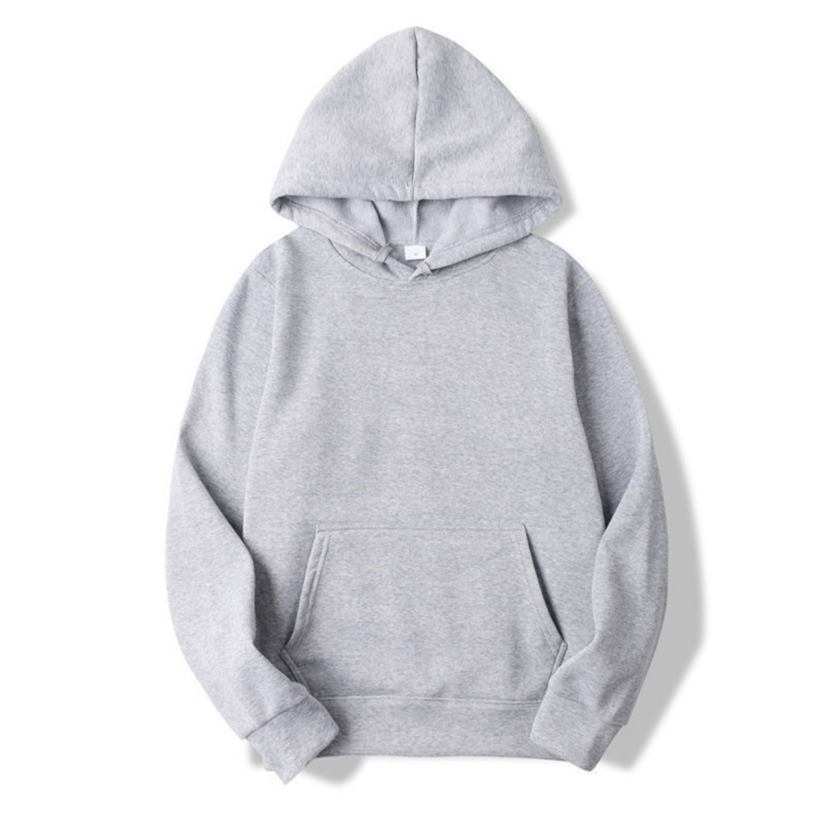 Herren-Hoodie mit Fleece-Innenseite, Kängurutasche und elastischen Bündchen in Grau