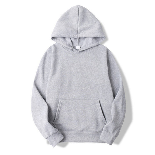 Herren-Hoodie mit Fleece-Innenseite, Kängurutasche und elastischen Bündchen in Grau