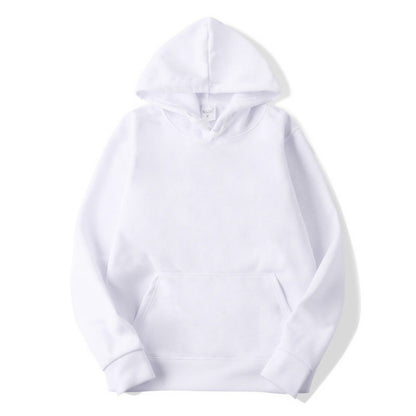 Herren-Hoodie mit Fleece-Innenseite, Kängurutasche und elastischen Bündchen in Weiß