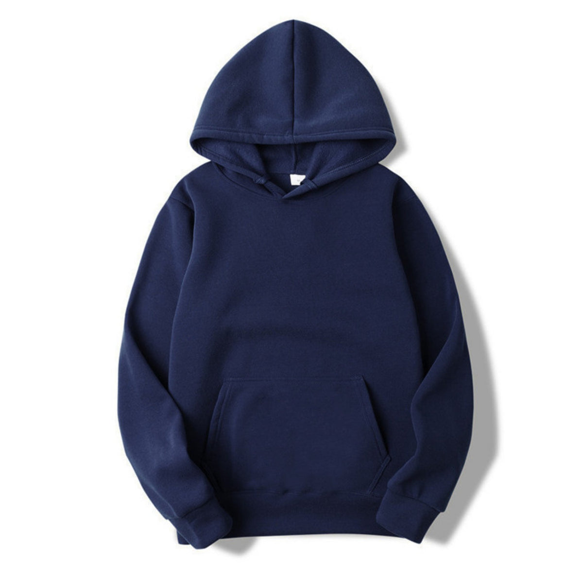 Herren-Hoodie mit Fleece-Innenseite, Kängurutasche und elastischen Bündchen in Marineblau
