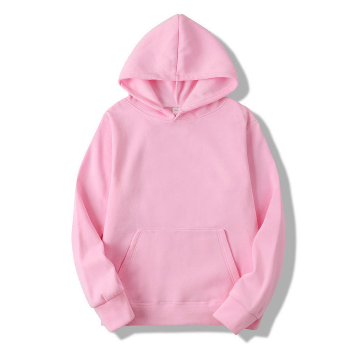 Herren-Hoodie mit Fleece-Innenseite, Kängurutasche und elastischen Bündchen in Rosa