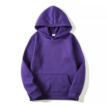 Herren-Hoodie mit Fleece-Innenseite, Kängurutasche und elastischen Bündchen in Lila