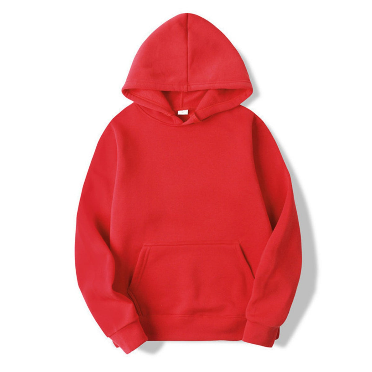 Herren-Hoodie mit Fleece-Innenseite, Kängurutasche und elastischen Bündchen in Rot