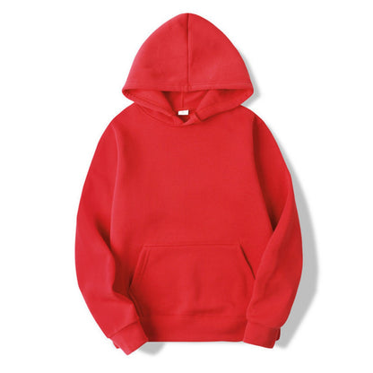 Herren-Hoodie mit Fleece-Innenseite, Kängurutasche und elastischen Bündchen in Rot