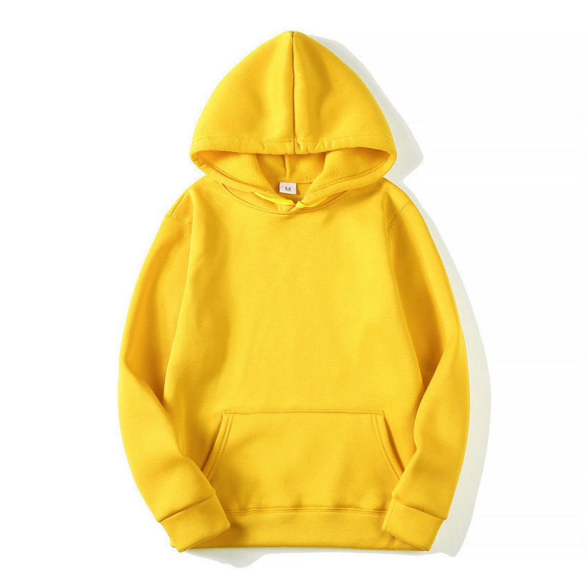 Herren-Hoodie mit Fleece-Innenseite, Kängurutasche und elastischen Bündchen in Gelb