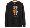 Herren-Hoodie mit Teddy-Roboter-Print, Kapuze und Kängurutasche