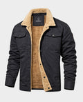 Herren-Jacke mit Teddyfutter, Teddykragen und Brusttaschen mit Patte