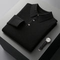 Herren-Kaschmirpullover mit Polokragen und Knopfleiste für Büro und Freizeit