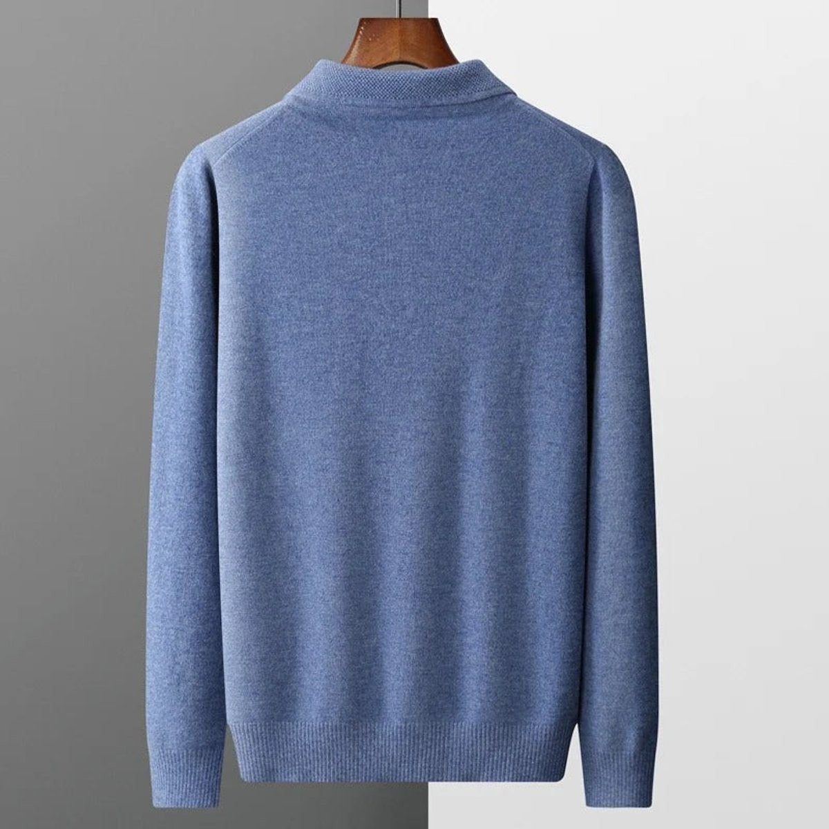 Herren-Kaschmirpullover mit Polokragen und Knopfleiste für Büro und Freizeit, Ansicht 11