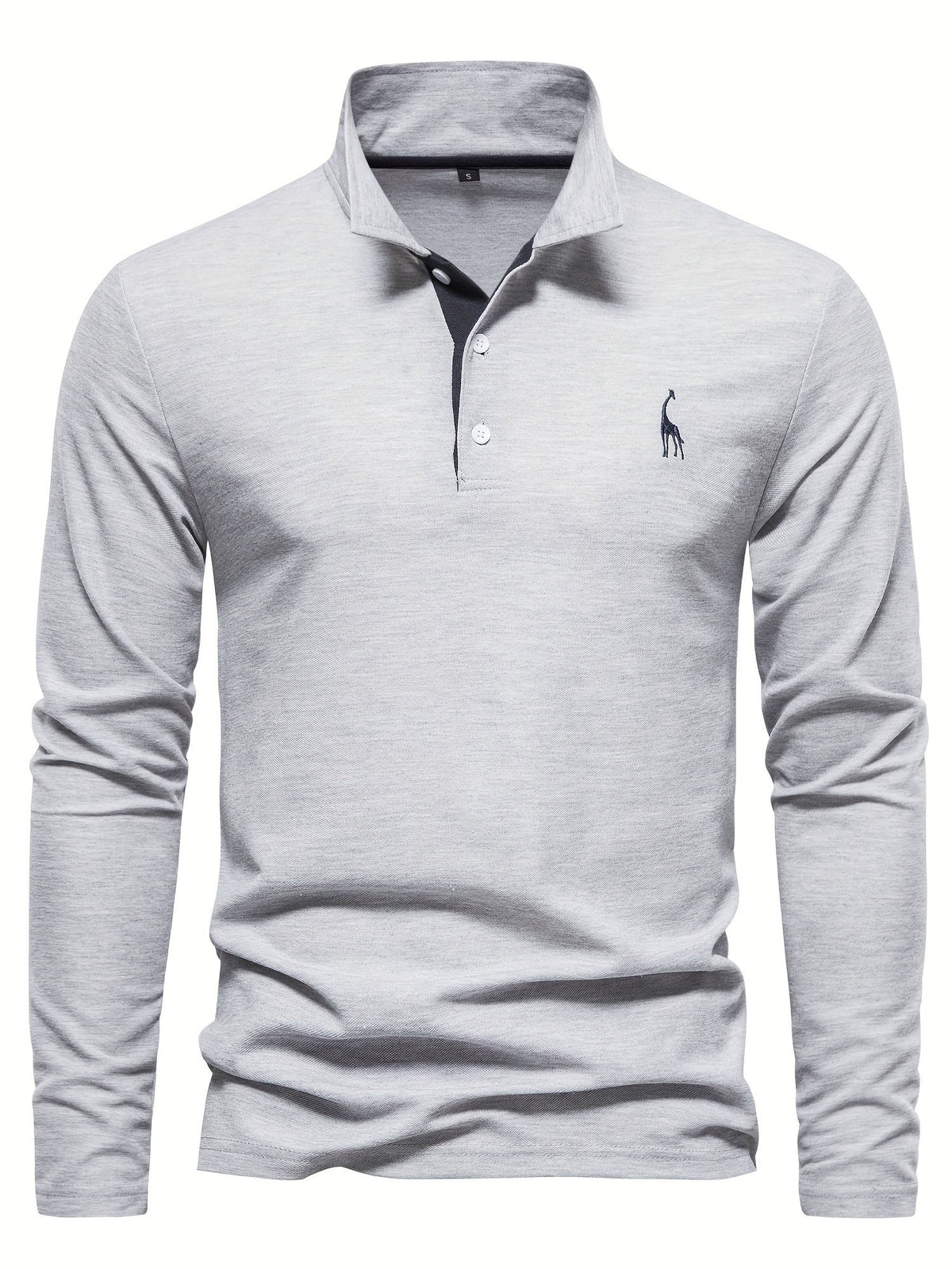 Herren-Langarm-Poloshirt mit Polokragen und Knopfleiste in Kontrastfarbe, Ansicht 9