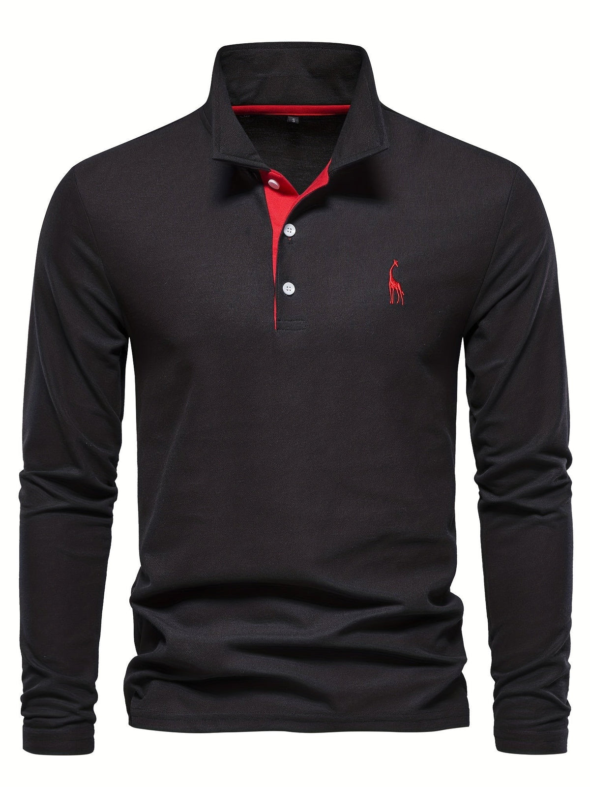 Herren-Langarm-Poloshirt mit Polokragen und Knopfleiste in Kontrastfarbe, Ansicht 12