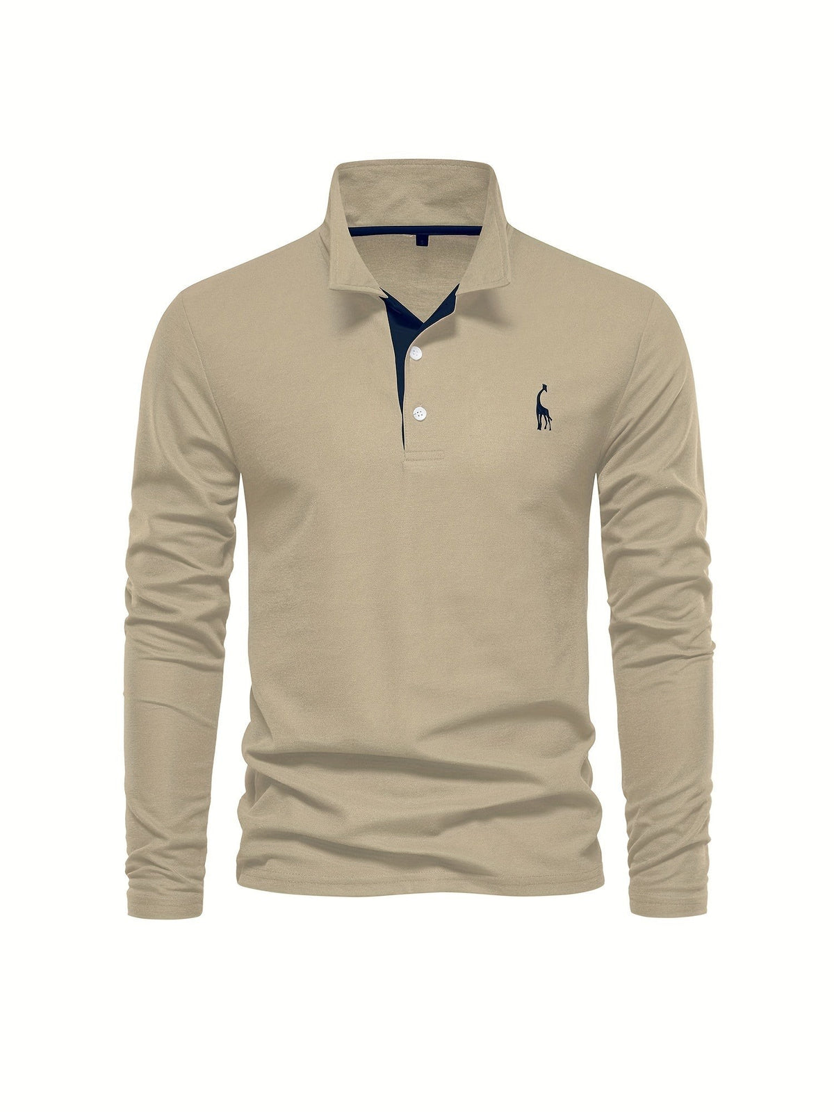 Herren-Langarm-Poloshirt mit Polokragen und Knopfleiste in Kontrastfarbe, Ansicht 14