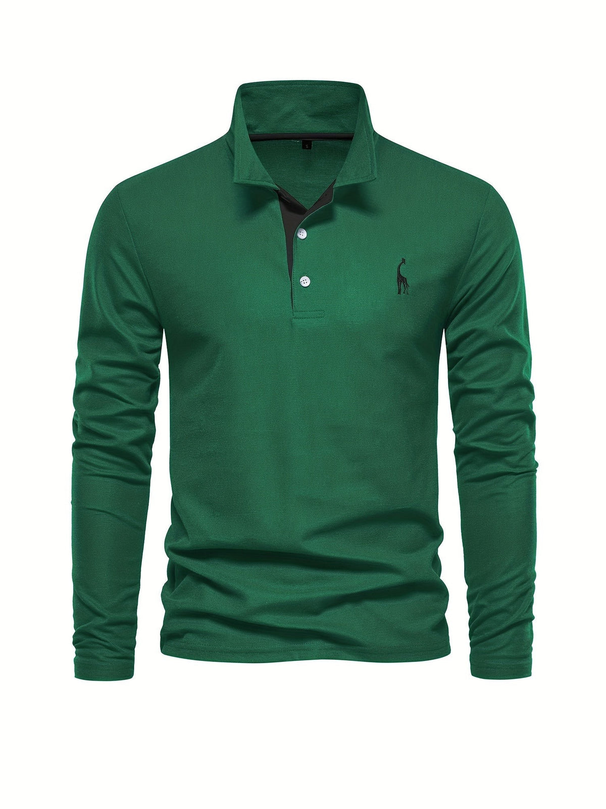 Herren-Langarm-Poloshirt mit Polokragen und Knopfleiste in Kontrastfarbe, Ansicht 15