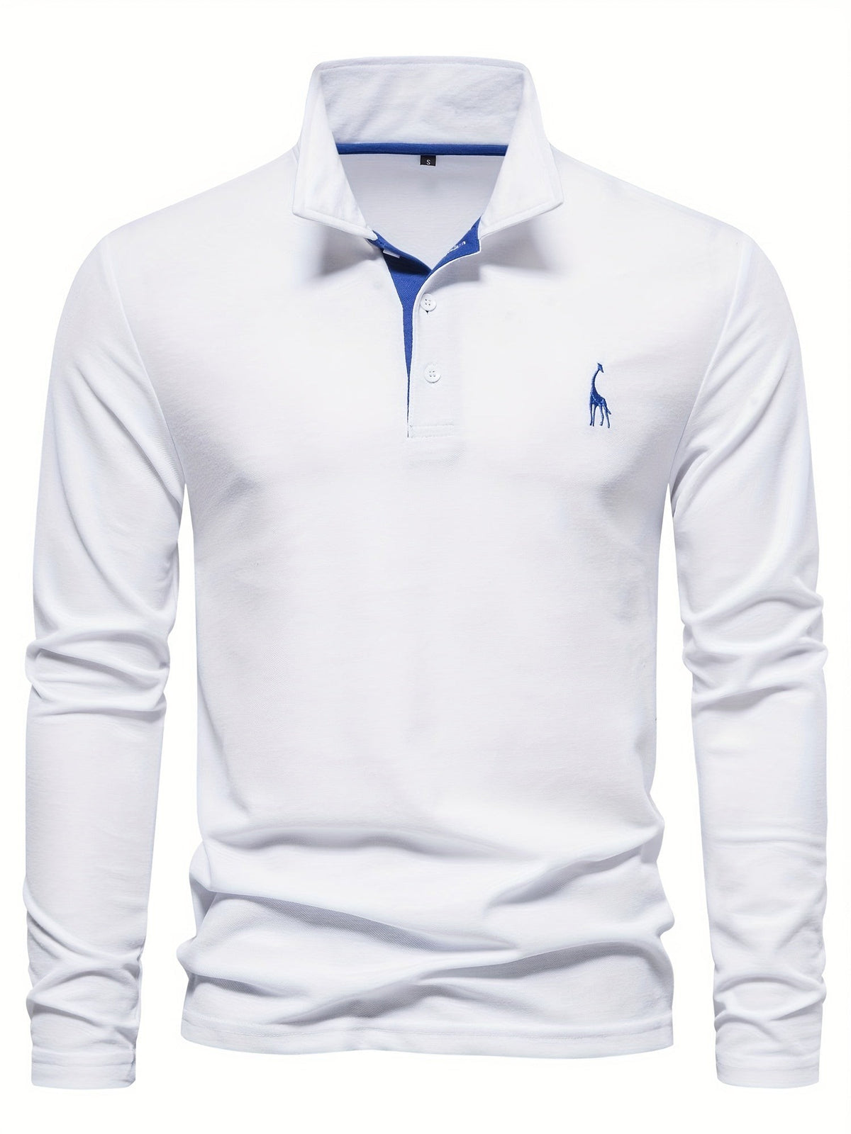 Herren-Langarm-Poloshirt mit Polokragen und Knopfleiste in Kontrastfarbe, Ansicht 16