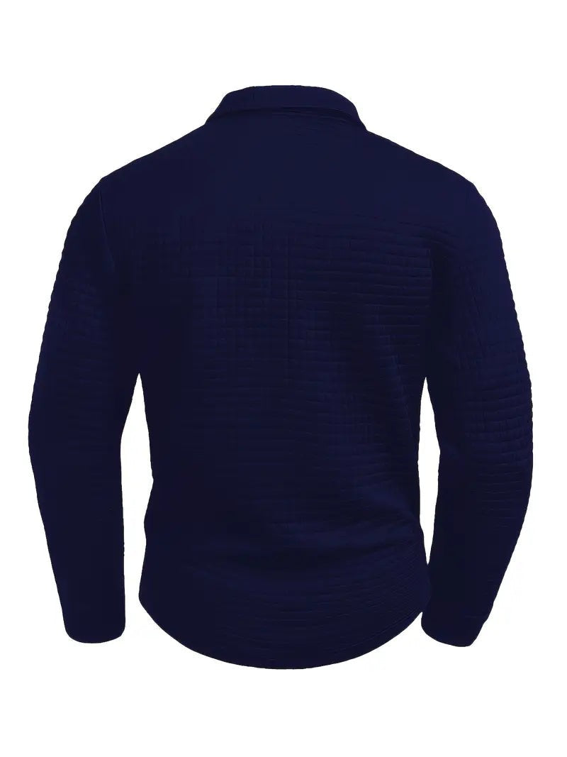 Herren-Langarmpoloshirt mit Waffelstruktur, Knopfleiste und Ärmeltasche mit Reißverschluss, Ansicht 6