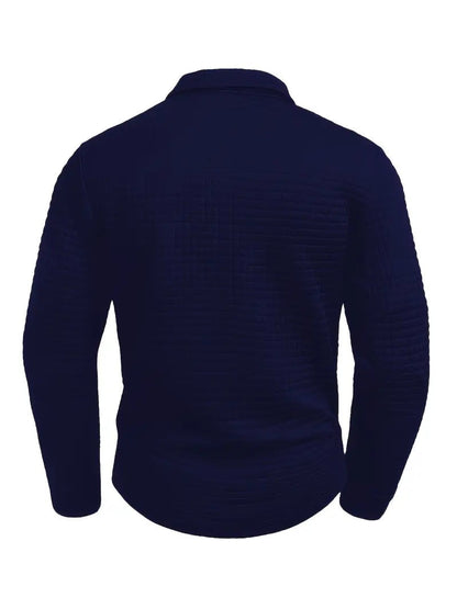 Herren-Langarmpoloshirt mit Waffelstruktur, Knopfleiste und Ärmeltasche mit Reißverschluss, Ansicht 6