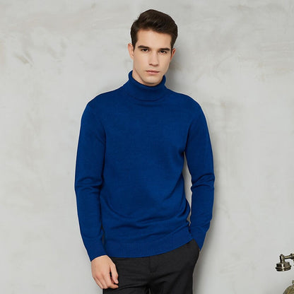 Herren-Rollkragenpullover aus Feinstrick mit Rippbündchen für Herbst und Winter, Ansicht 11