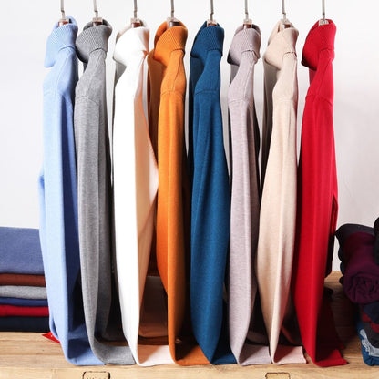 Herren-Rollkragenpullover aus Feinstrick mit Rippbündchen für Herbst und Winter, Ansicht 15