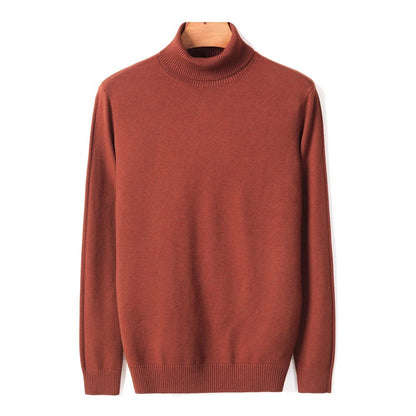 Herren-Rollkragenpullover aus Feinstrick mit Rippbündchen für Herbst und Winter, Ansicht 17