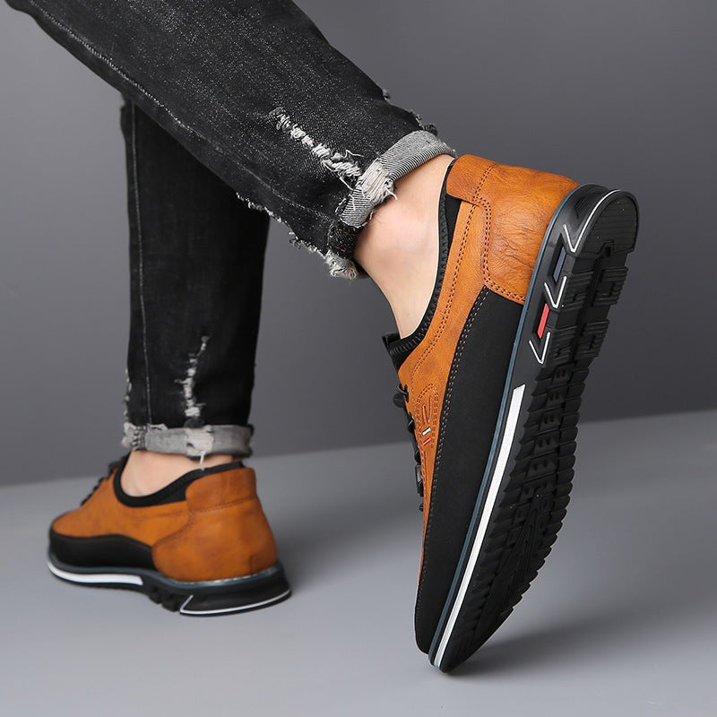 Herren-Schnürschuhe mit elastischer Schnellschnürung, Dämpfung und Profilsohle für Alltag und Büro, Ansicht 6