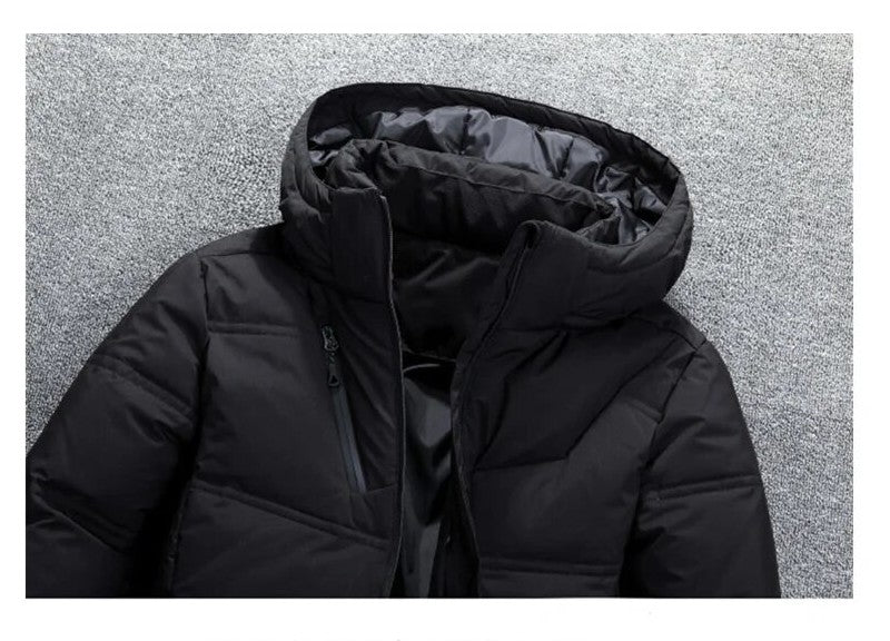 Herren-Steppjacke mit Kapuze und Brusttasche mit Reißverschluss für den Winter, Ansicht 6
