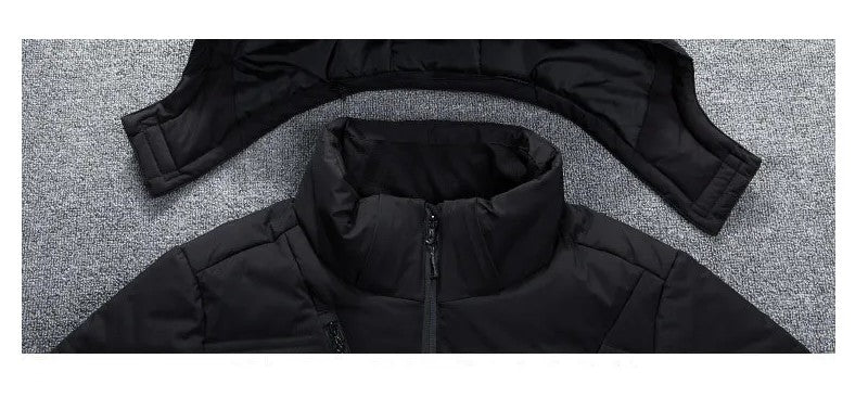 Herren-Steppjacke mit Kapuze und Brusttasche mit Reißverschluss für den Winter, Ansicht 9
