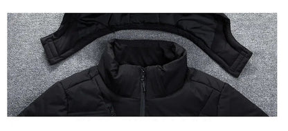 Herren-Steppjacke mit Kapuze und Brusttasche mit Reißverschluss für den Winter, Ansicht 9