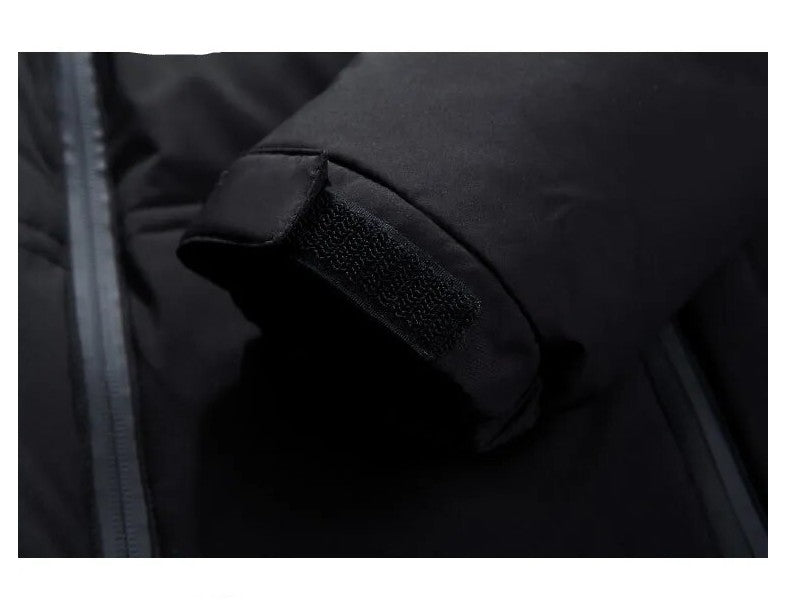 Herren-Steppjacke mit Kapuze und Brusttasche mit Reißverschluss für den Winter, Ansicht 11