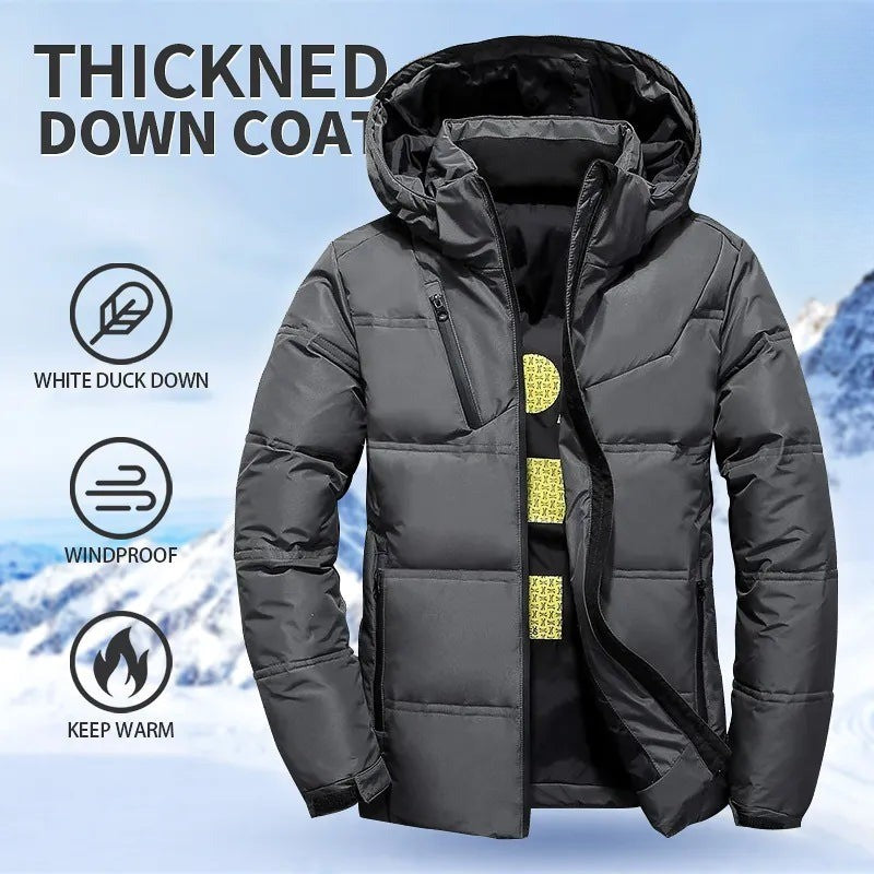 Herren-Steppjacke mit Kapuze und Brusttasche mit Reißverschluss für den Winter, Ansicht 13
