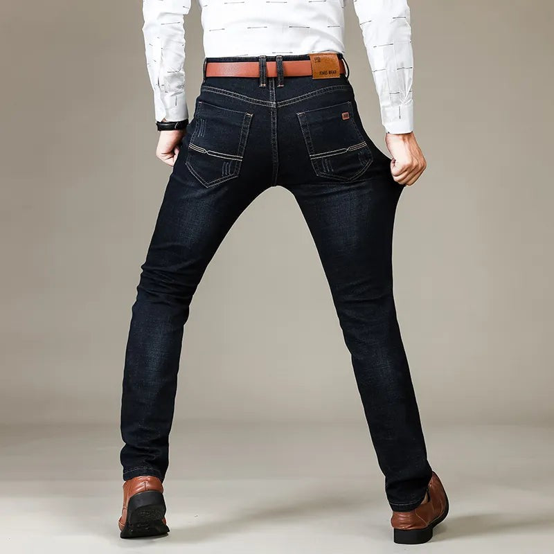 Herren-Stretchjeans mit geradem Bein und Gürtelschlaufen für jeden Tag, Ansicht 3