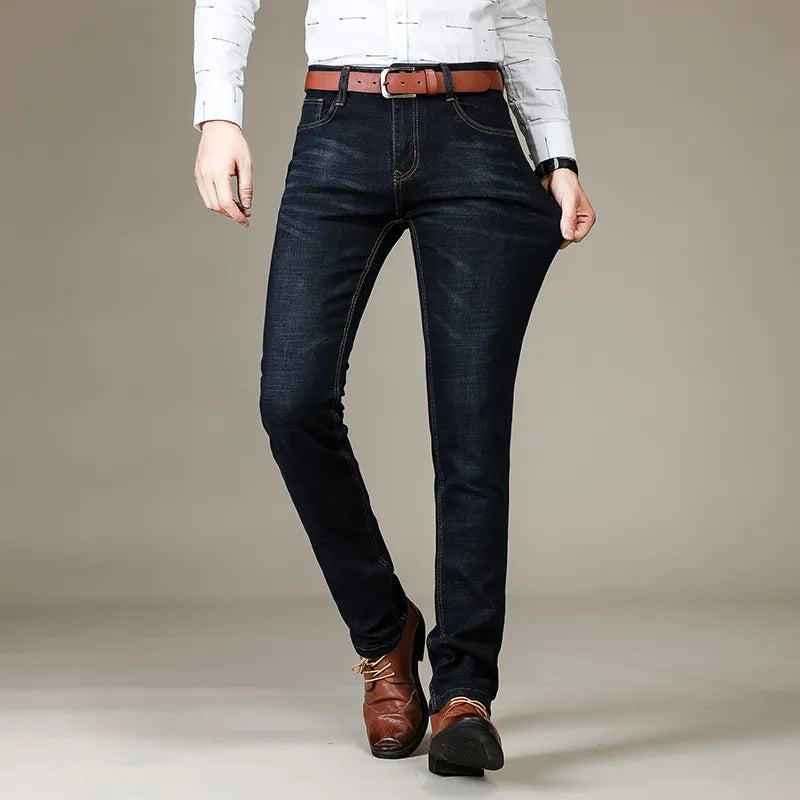 Herren-Stretchjeans mit geradem Bein und Gürtelschlaufen für jeden Tag, Ansicht 4