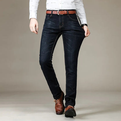 Herren-Stretchjeans mit geradem Bein und Gürtelschlaufen für jeden Tag, Ansicht 4