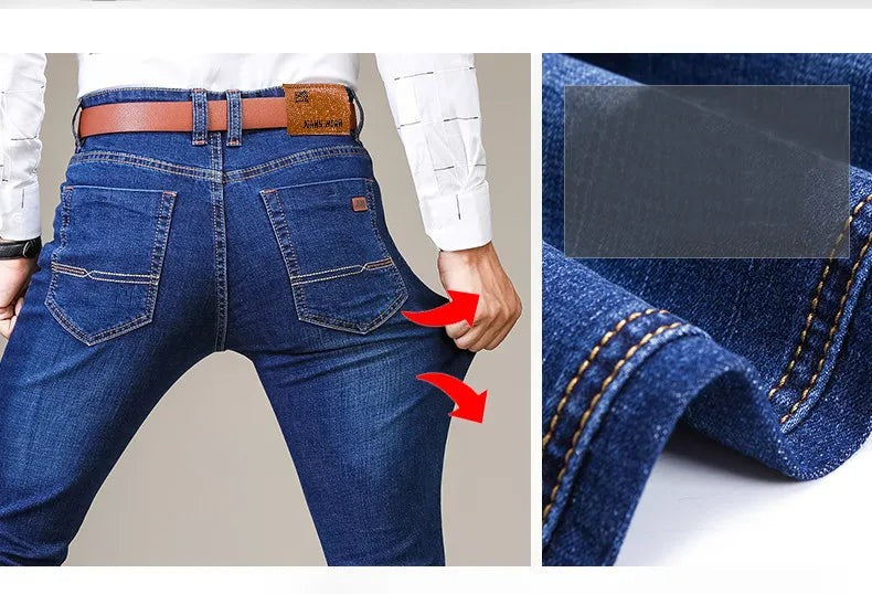 Herren-Stretchjeans mit geradem Bein und Gürtelschlaufen für jeden Tag, Ansicht 10