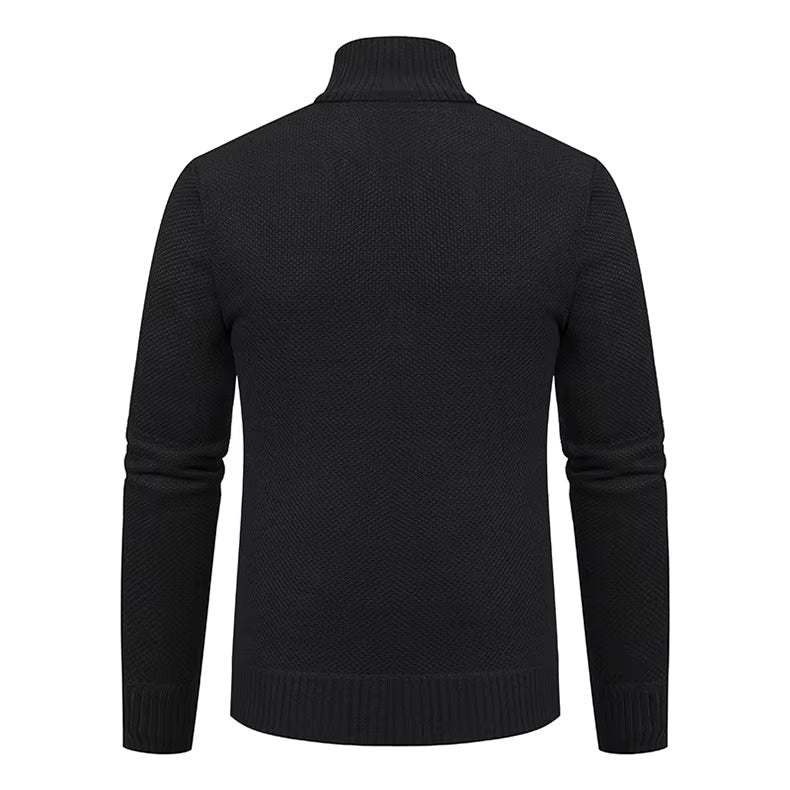 Herren-Strickjacke aus Merinowolle mit Stehkragen und durchgehendem Reißverschluss, Ansicht 11