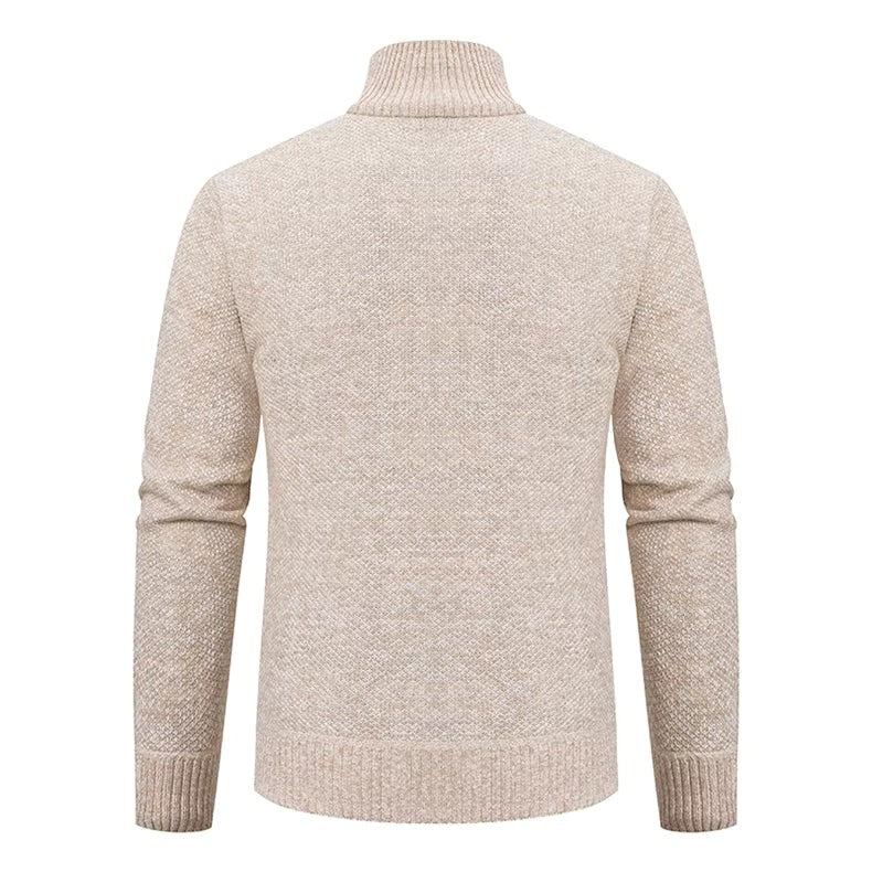 Herren-Strickjacke aus Merinowolle mit Stehkragen und durchgehendem Reißverschluss, Ansicht 12