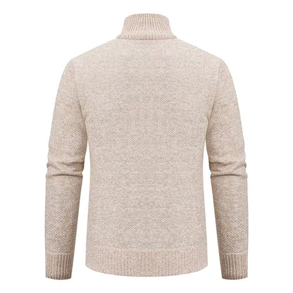 Herren-Strickjacke aus Merinowolle mit Stehkragen und durchgehendem Reißverschluss, Ansicht 12
