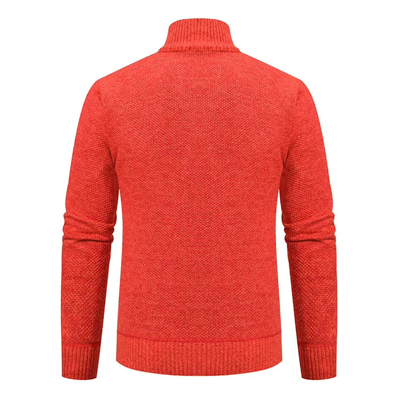 Herren-Strickjacke aus Merinowolle mit Stehkragen und durchgehendem Reißverschluss, Ansicht 13
