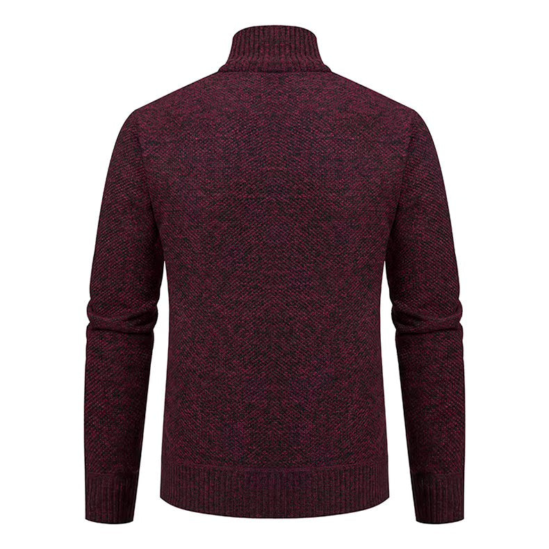 Herren-Strickjacke aus Merinowolle mit Stehkragen und durchgehendem Reißverschluss, Ansicht 14