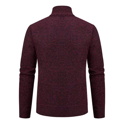 Herren-Strickjacke aus Merinowolle mit Stehkragen und durchgehendem Reißverschluss, Ansicht 14
