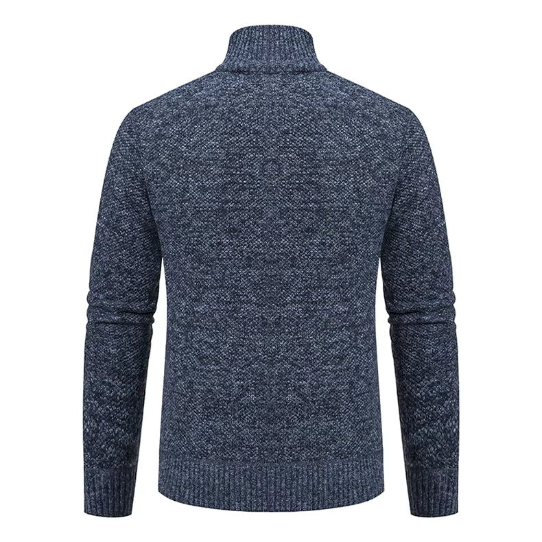 Herren-Strickjacke aus Merinowolle mit Stehkragen und durchgehendem Reißverschluss, Ansicht 15