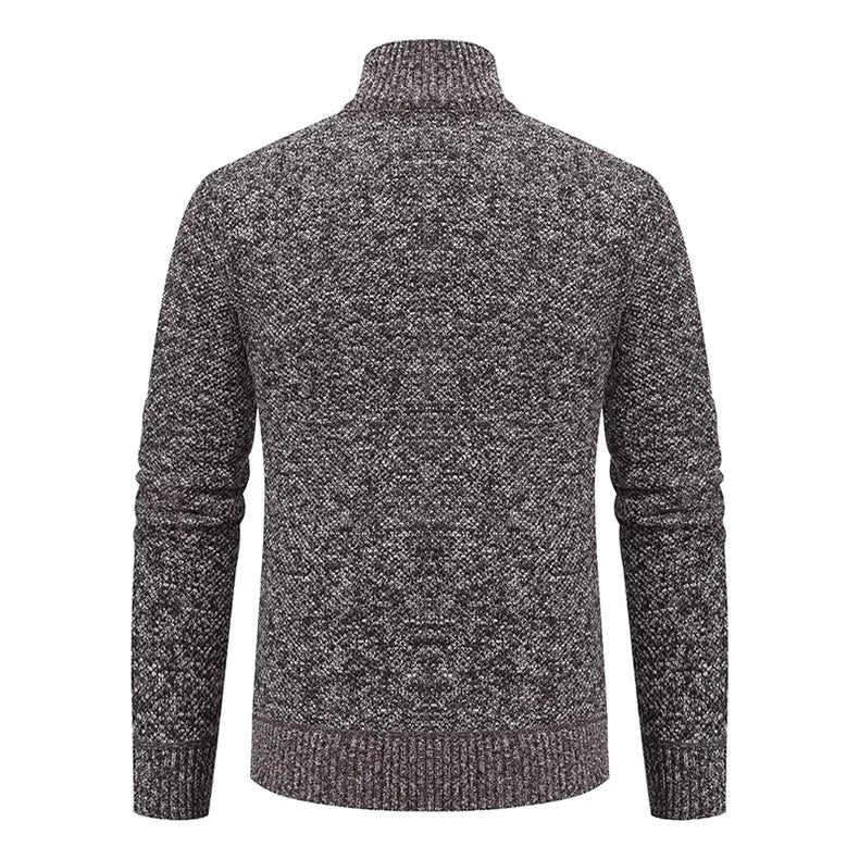 Herren-Strickjacke aus Merinowolle mit Stehkragen und durchgehendem Reißverschluss, Ansicht 16