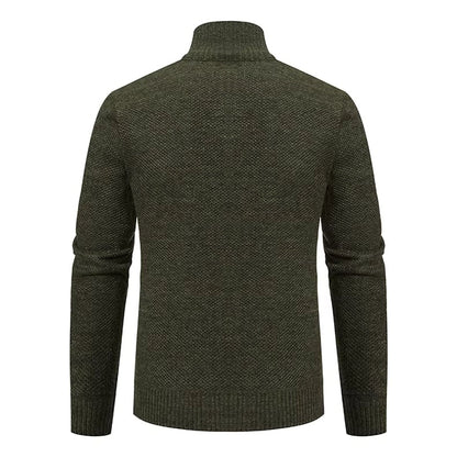 Herren-Strickjacke aus Merinowolle mit Stehkragen und durchgehendem Reißverschluss, Ansicht 17