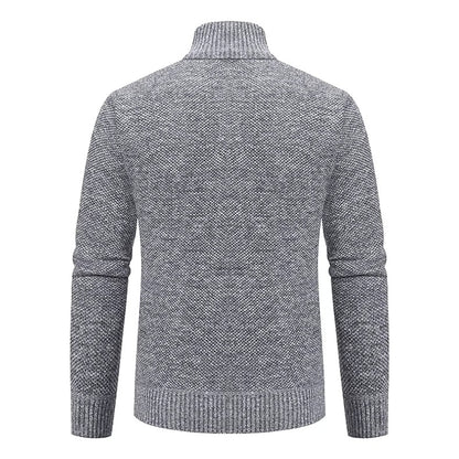 Herren-Strickjacke aus Merinowolle mit Stehkragen und durchgehendem Reißverschluss, Ansicht 18