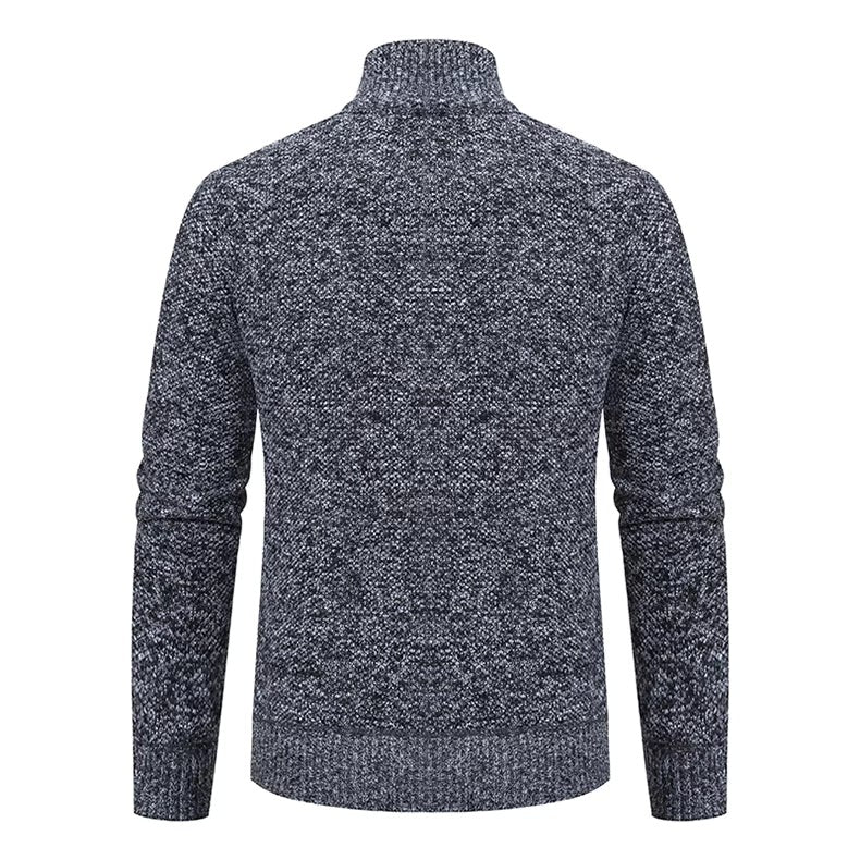 Herren-Strickjacke aus Merinowolle mit Stehkragen und durchgehendem Reißverschluss, Ansicht 19