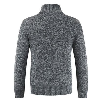 Herren-Strickjacke aus Wolle mit Stehkragen, Reißverschluss und warmem Karofutter, Ansicht 6